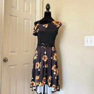 Blue Asymmetrical Sleeveless Sundress for Casual Wear